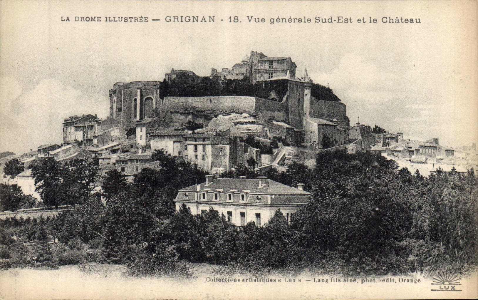 Vintage Postcard Grignan Vue general South Is and the Castle