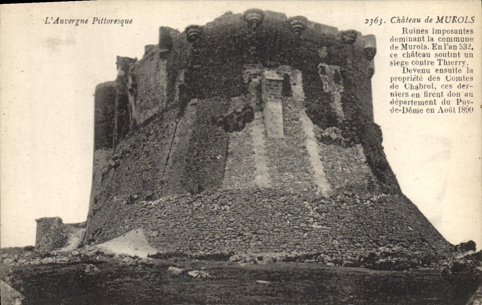 Vintage Postcard Castle of Murols Ruins