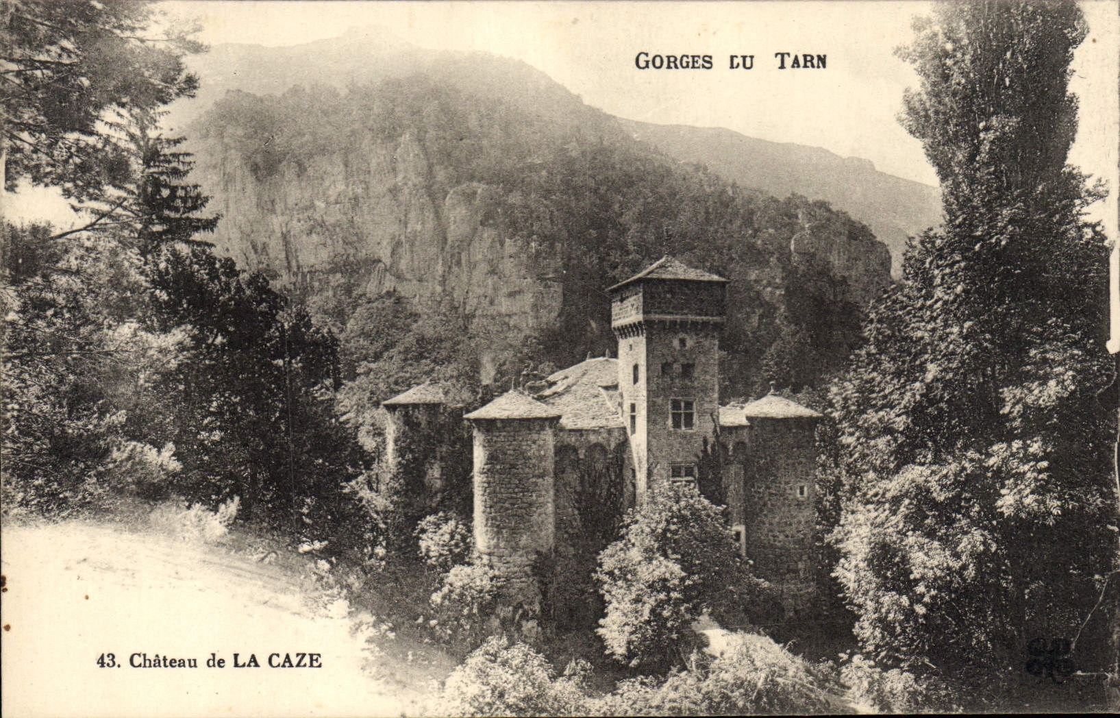 Vintage Postcard Castle of Caze Gorges of the Tarn