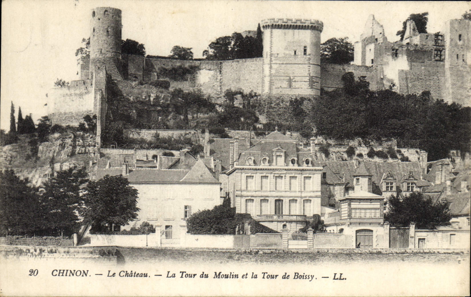 Vintage Postcard Chinon Castle the Tower of the Mill and the Tower of Boissy