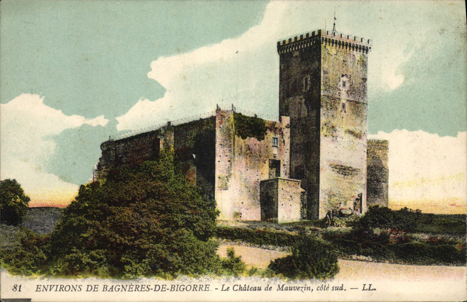 Vintage Postcard Castle of Mauvezin Surroundings of Bagneres de Bigorre