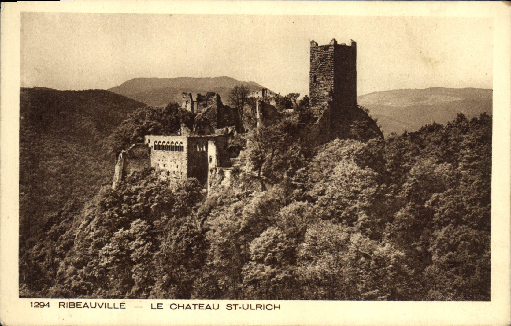 Vintage Postcard Castle St Ulrich Ribeauville