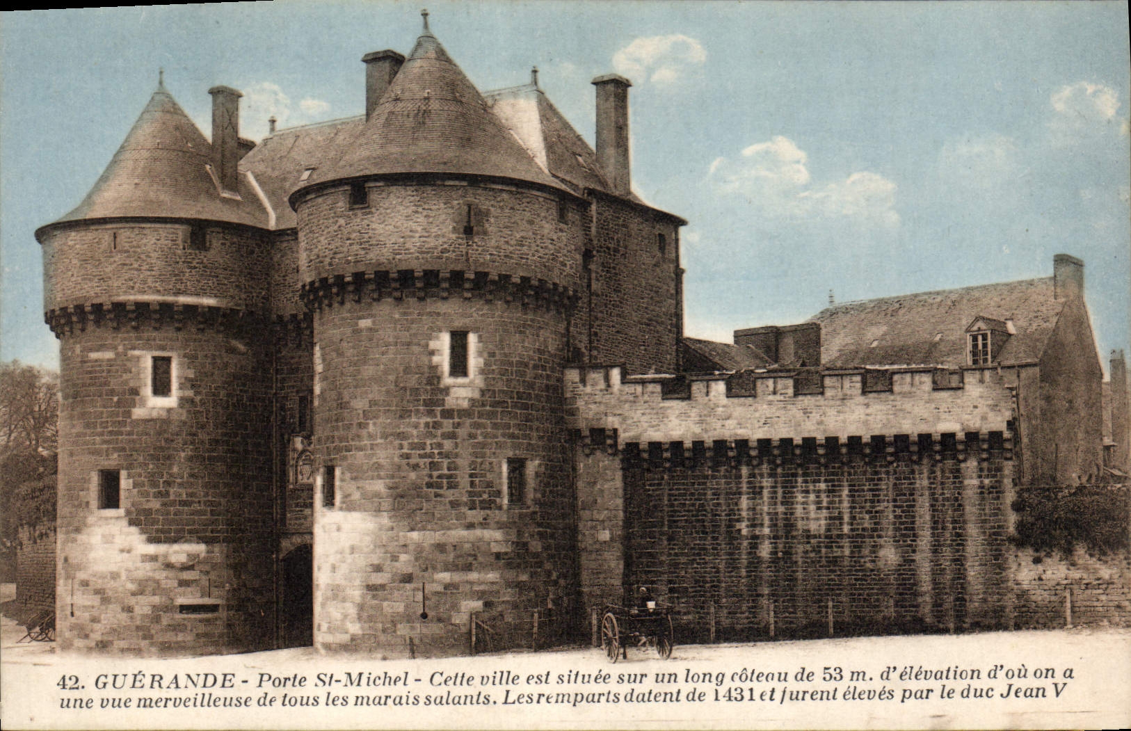 Vintage Postcard Chateau Guerande Carries St Michel