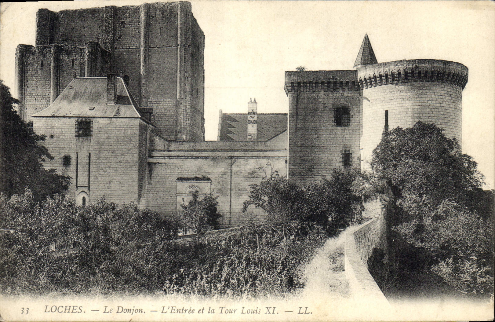 Vintage Postcard Castle Loaches the Lentree keep and the Tower Louis XI
