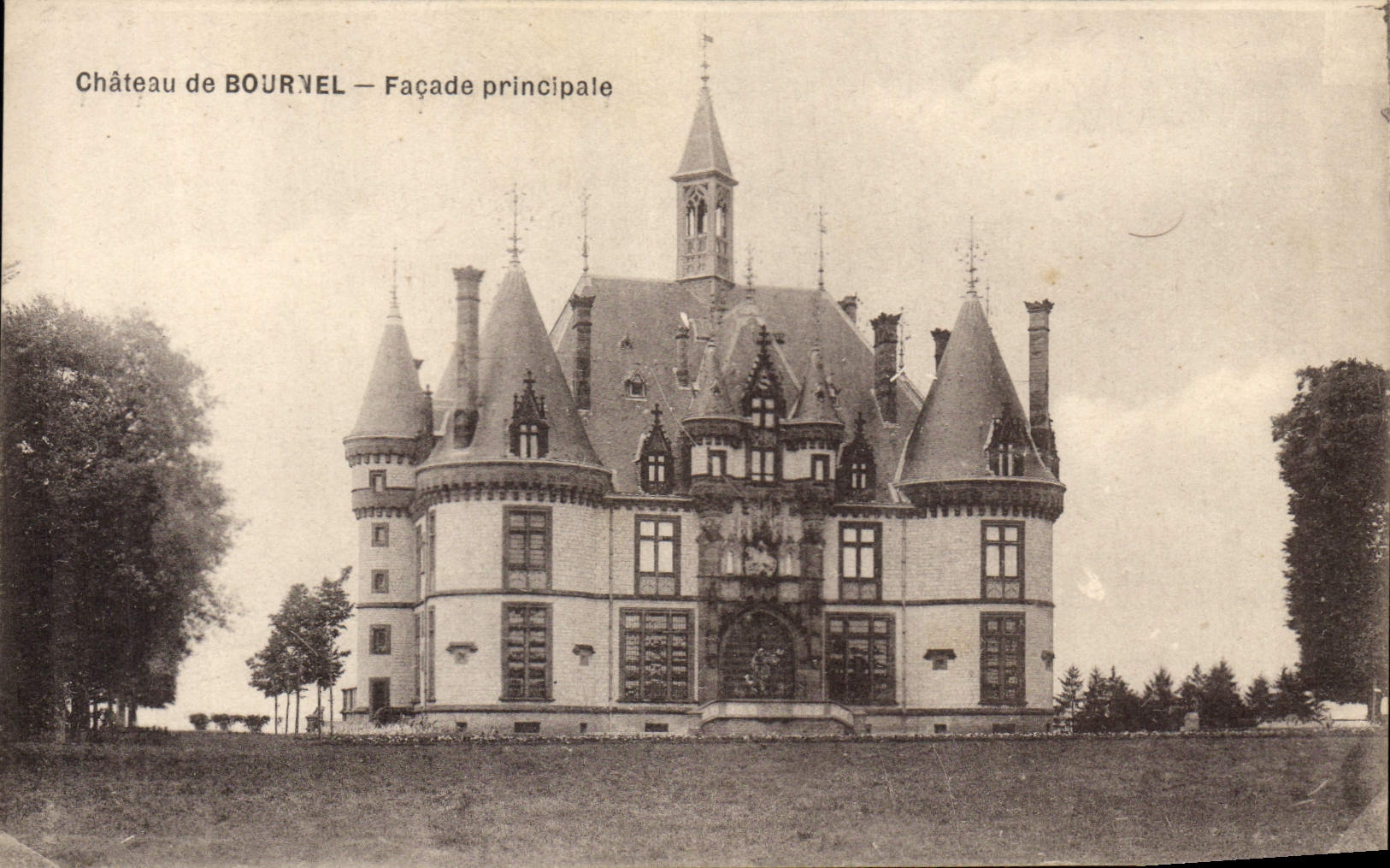 Vintage Postcard Castle of Bournel principal Frontage