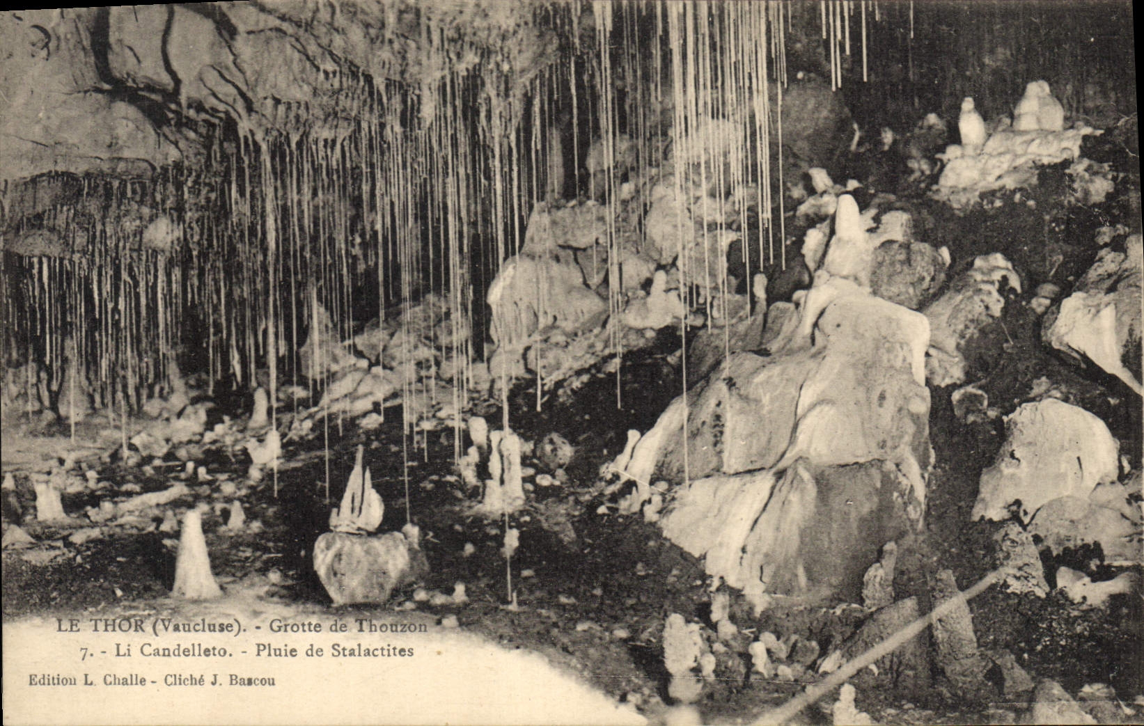 Vintage Postcard Caves Thor Cave of Thouzon Rain of stalactites