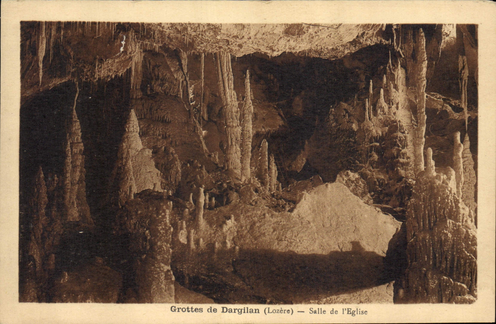 Vintage Postcard Caves of Dargilan Room of the church