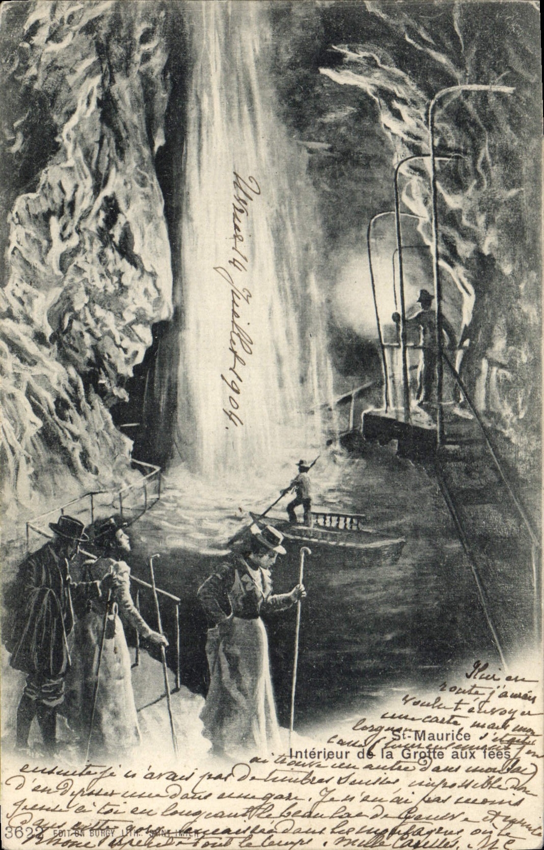 CPA Grottes St Maurice Interieur de la grotte aux fees