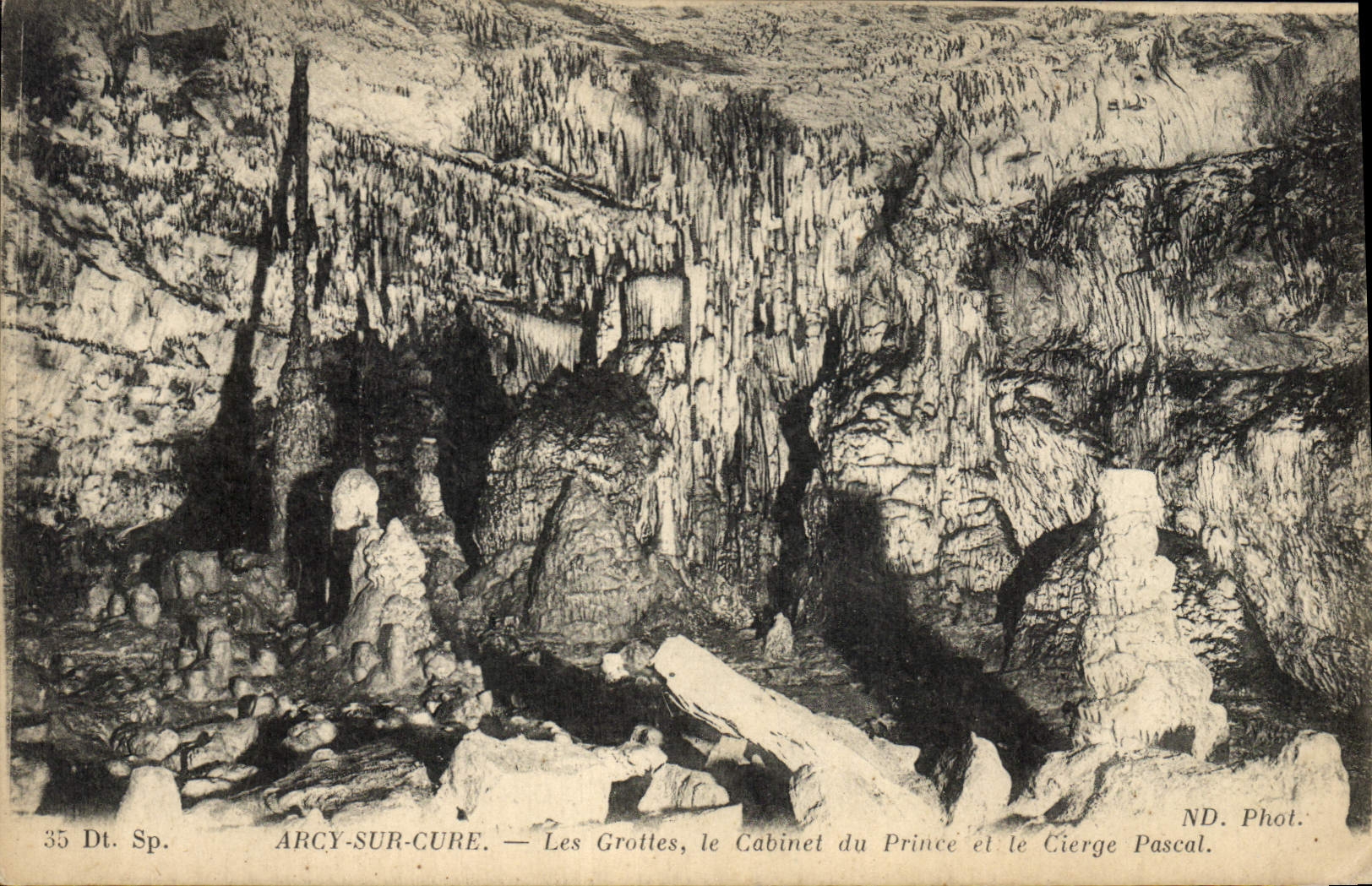 Vintage Postcard Arcy Caves on Cure caves the cabinet of the prince and the candle Pascal
