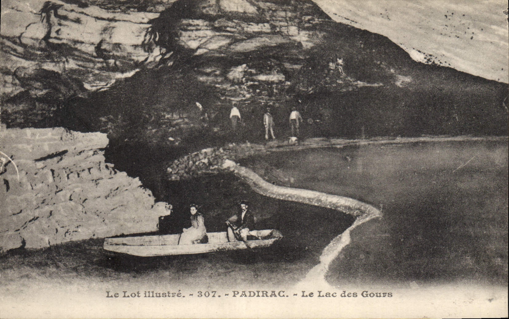 Postal Grutas Padirac el lago del Gours