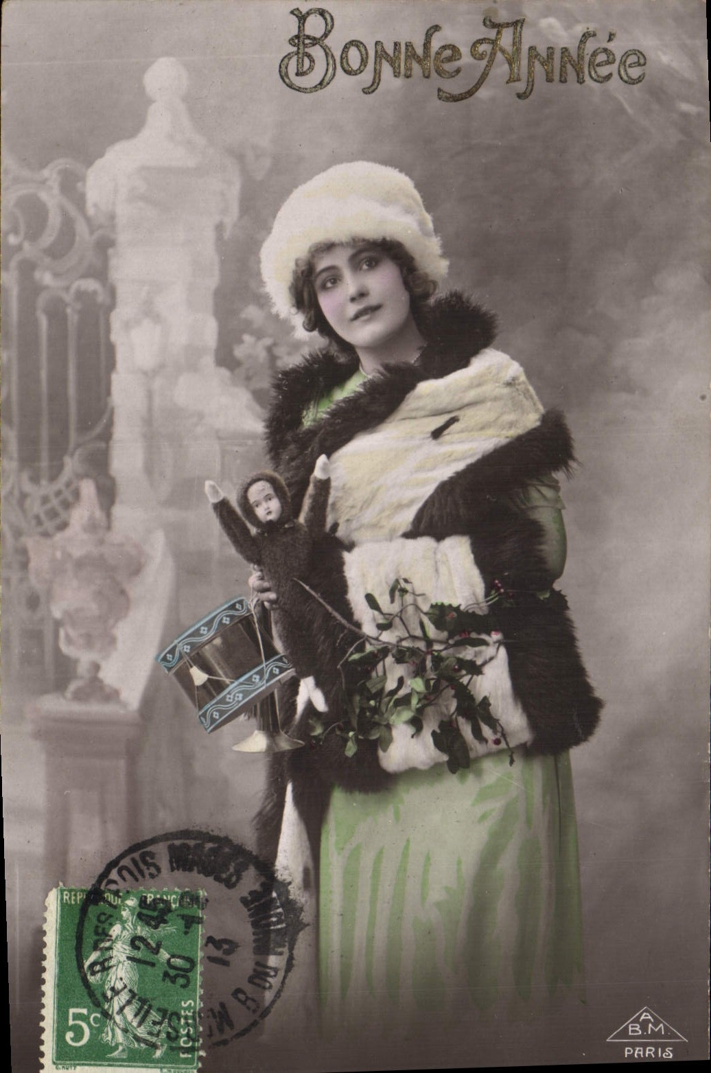 CPA Poupee Femme Bonne annee