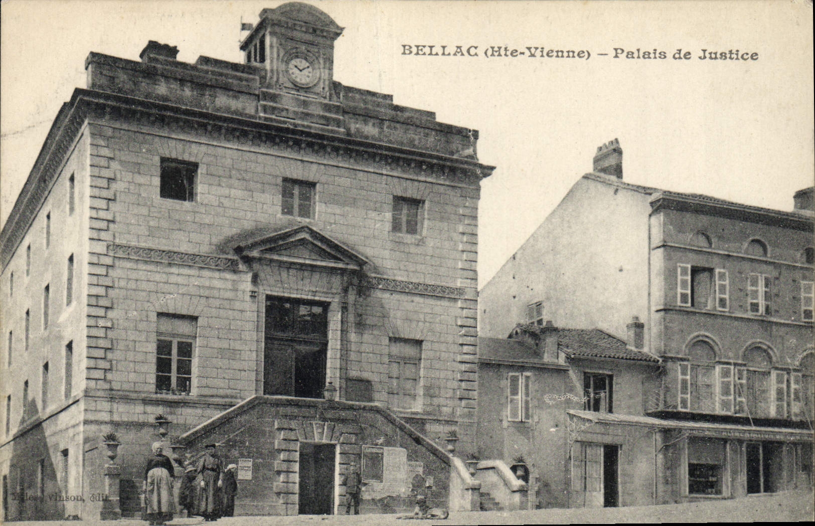 Vintage Postcard Law courts Bellac