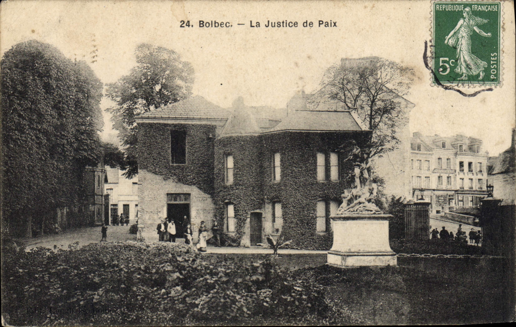 Vintage Postcard Law courts Bolbec court of first instance