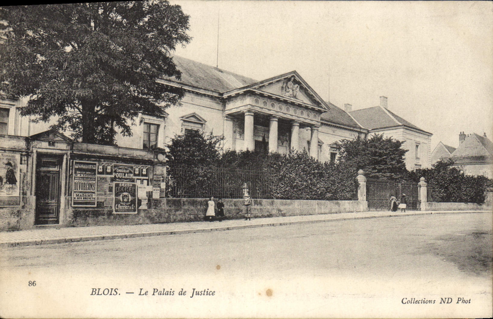 Vintage Postcard Law courts Blois Publicity Chocolate Foal the Cat