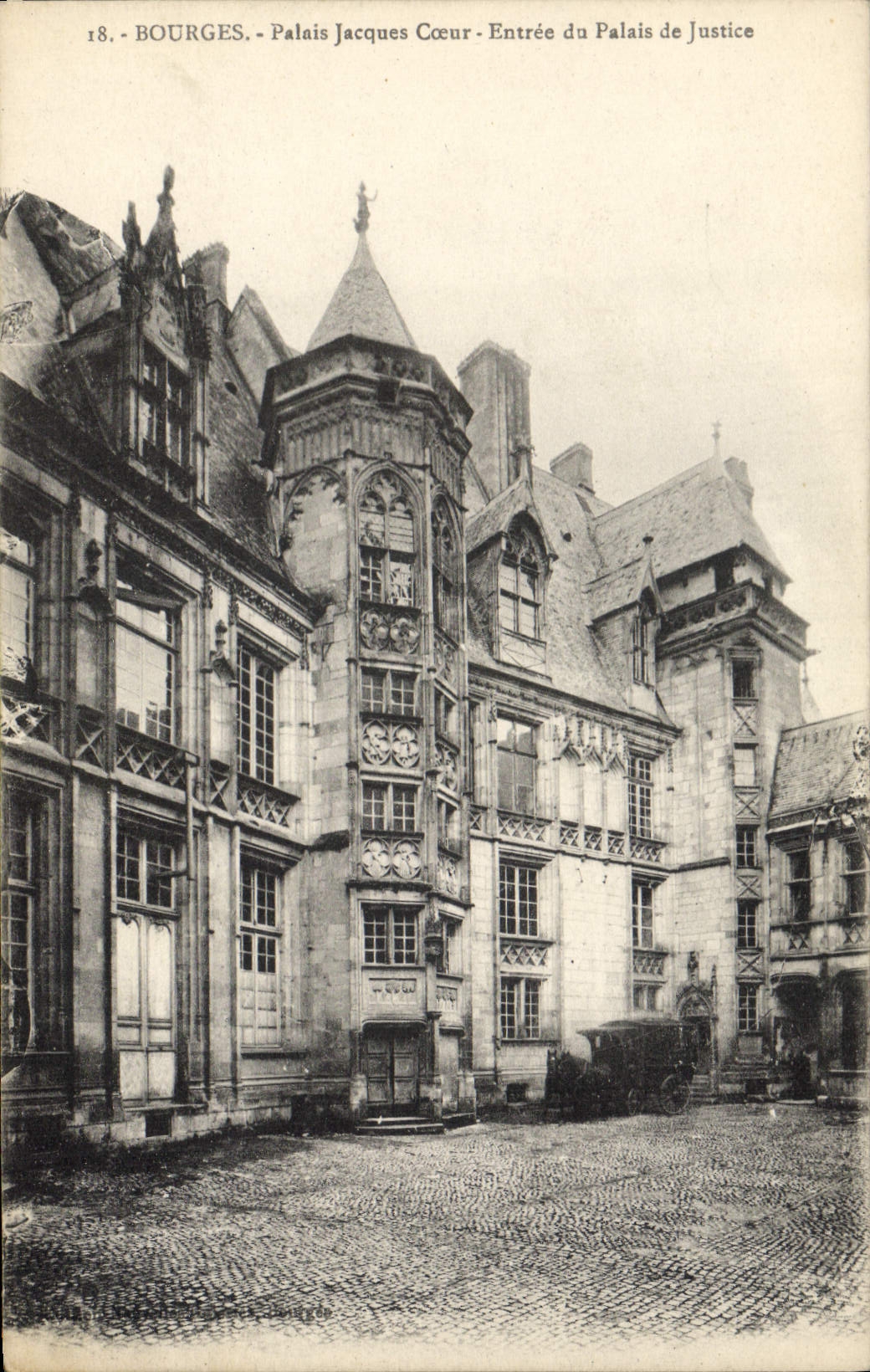 Vintage Postcard Bourges Palate Jacques Heart Entered of the Law courts