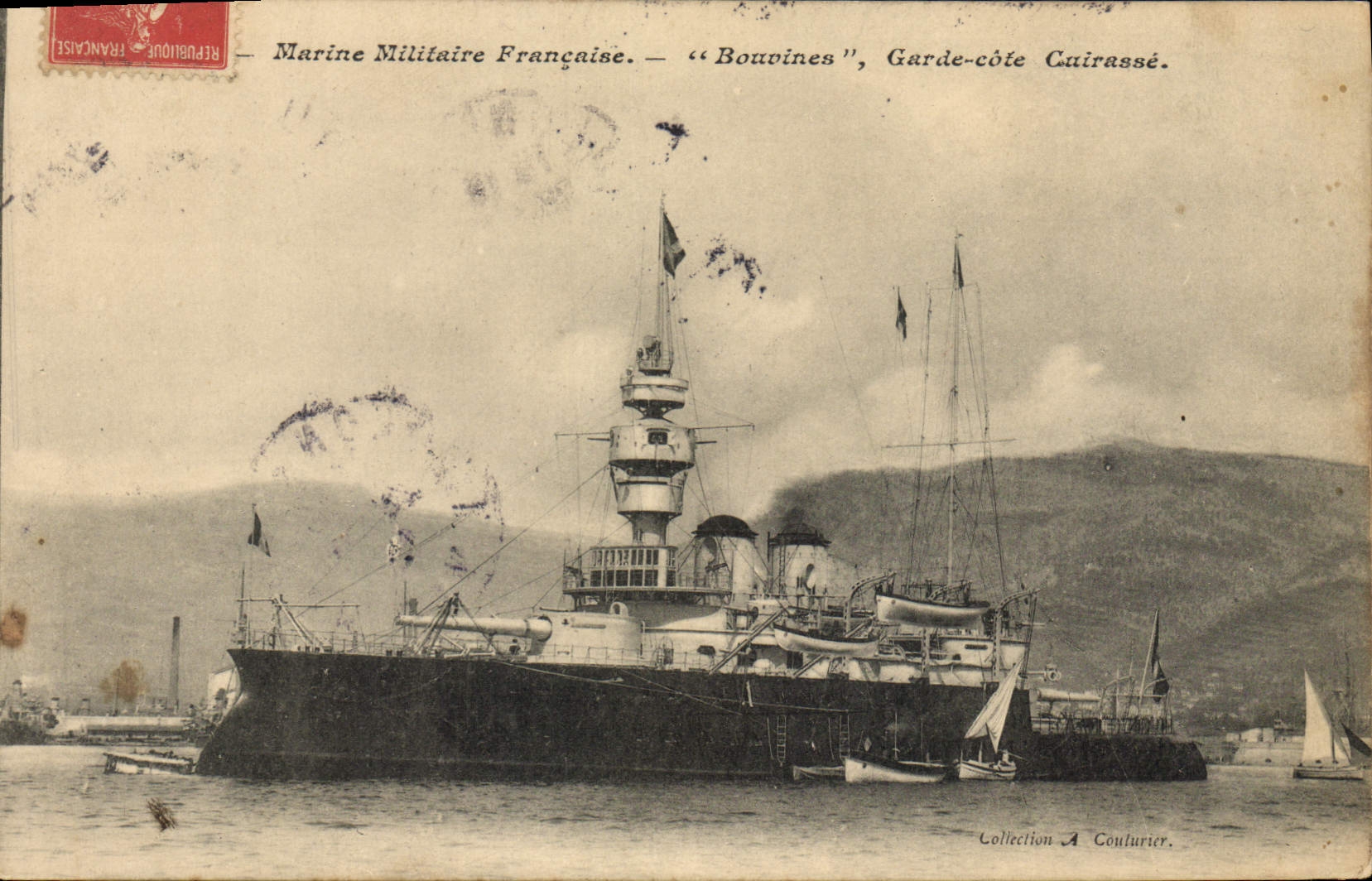 CPA Bateau de Guerre Bouvines Garde Cotes Cuirasse