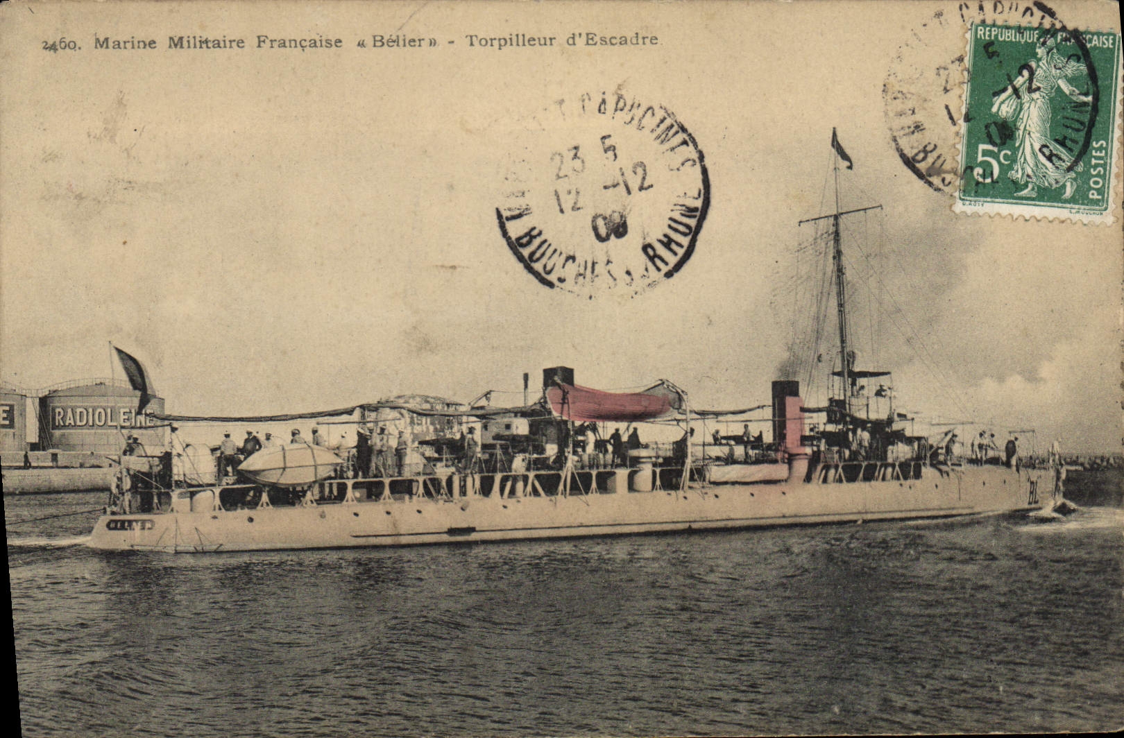 CPA Bateau de Guerre Belier Torpilleur d'escadre
