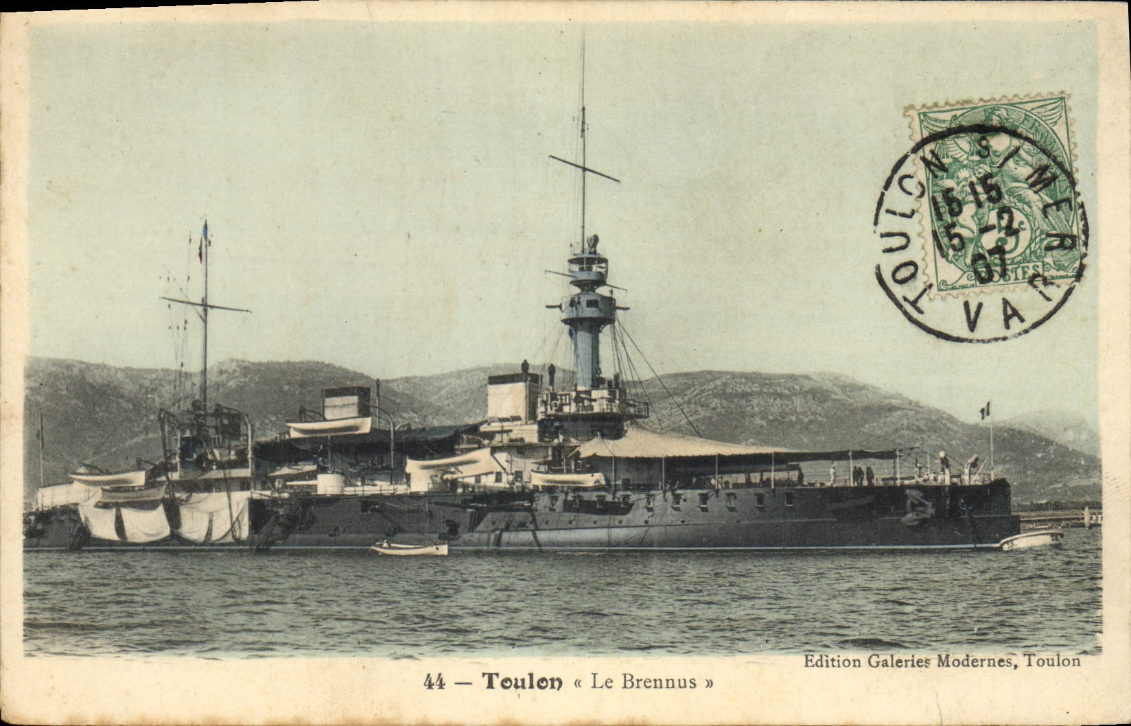 Vintage Postcard Warship Toulon the Armor