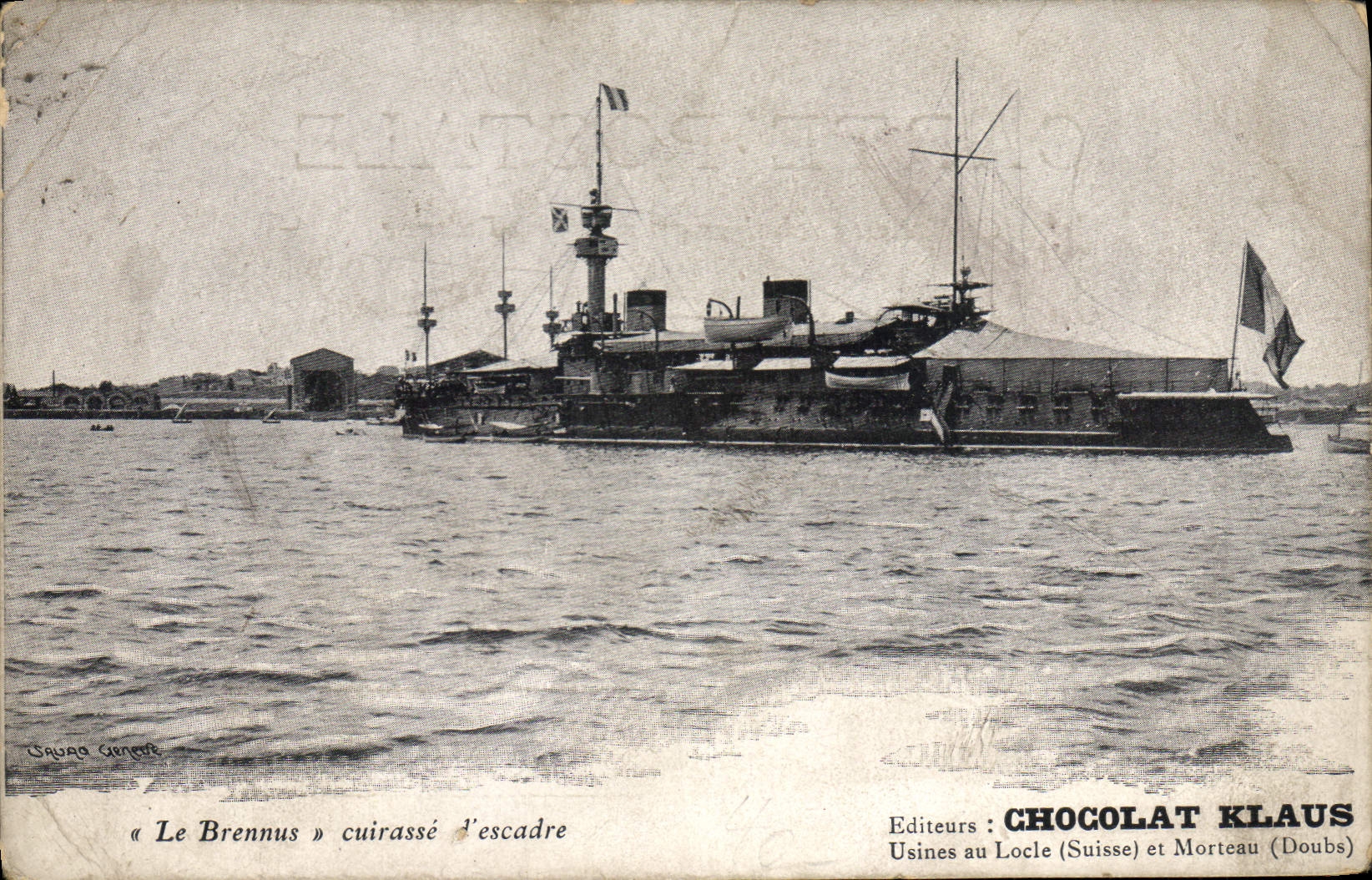 CPA Bateau de Guerre Le Brennus Cuirasse d'escadre