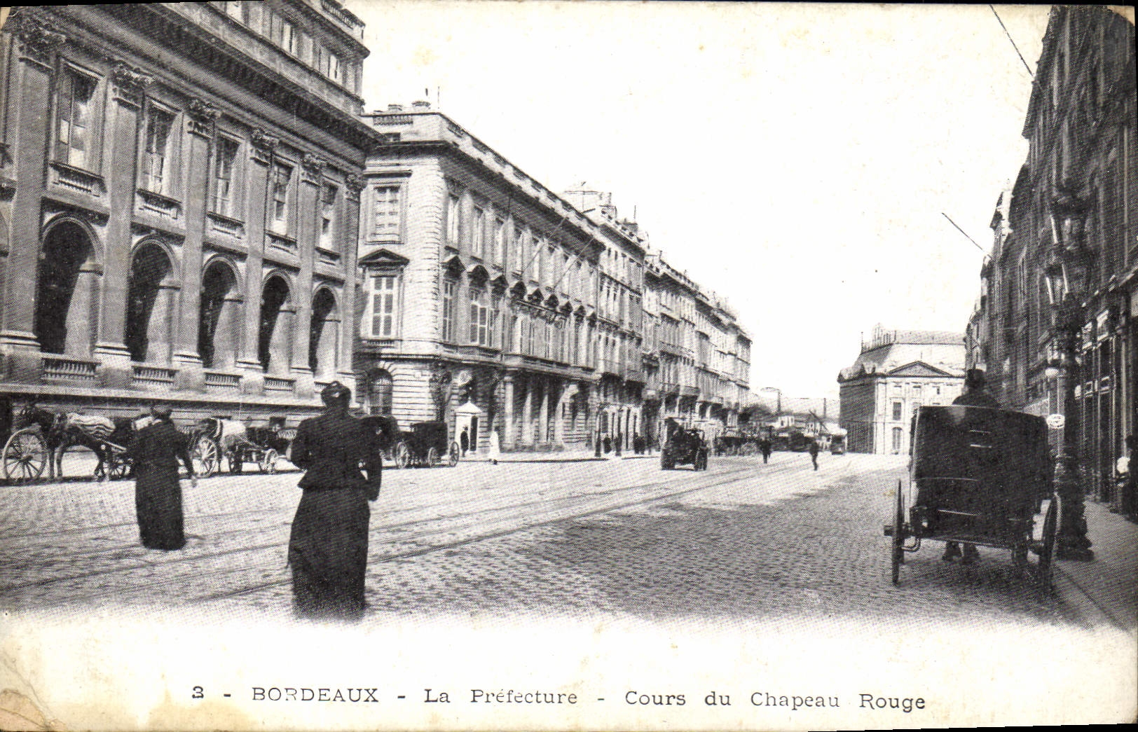 Vintage Postcard Prefecture Course of the Red Hat Bordeaux