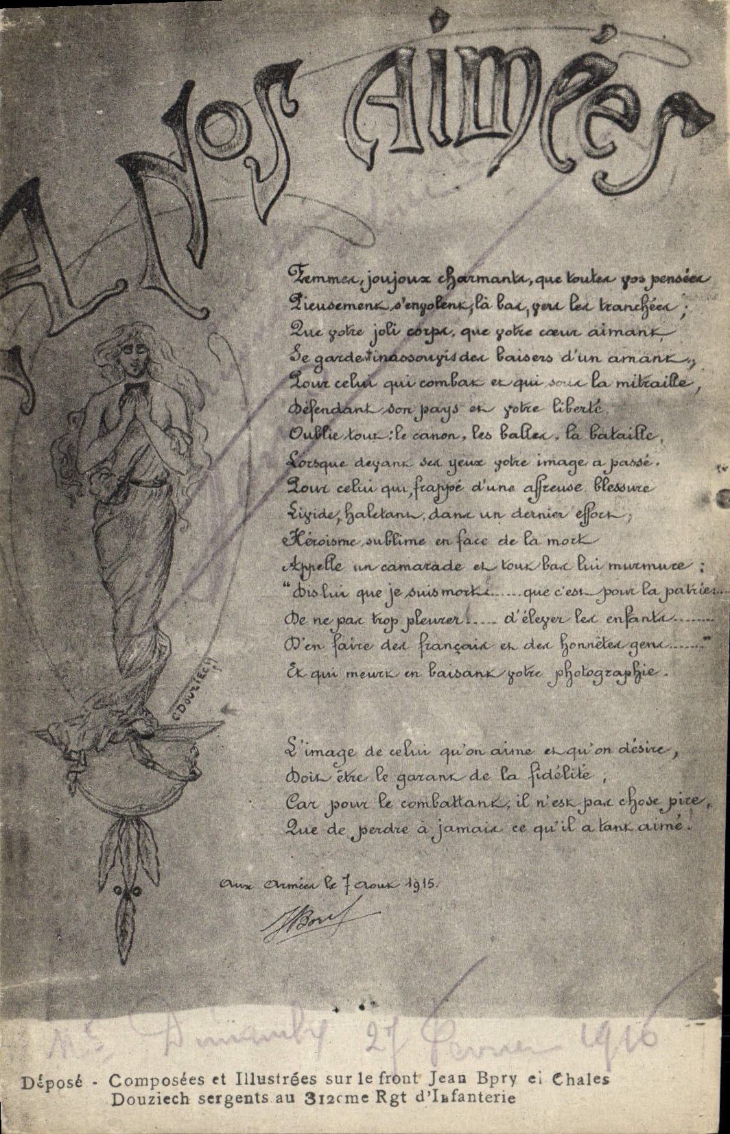 CPA Militaria A nos aimees