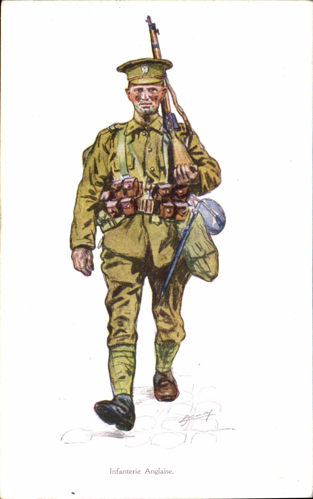 Vintage Postcard Militaria English Infantry