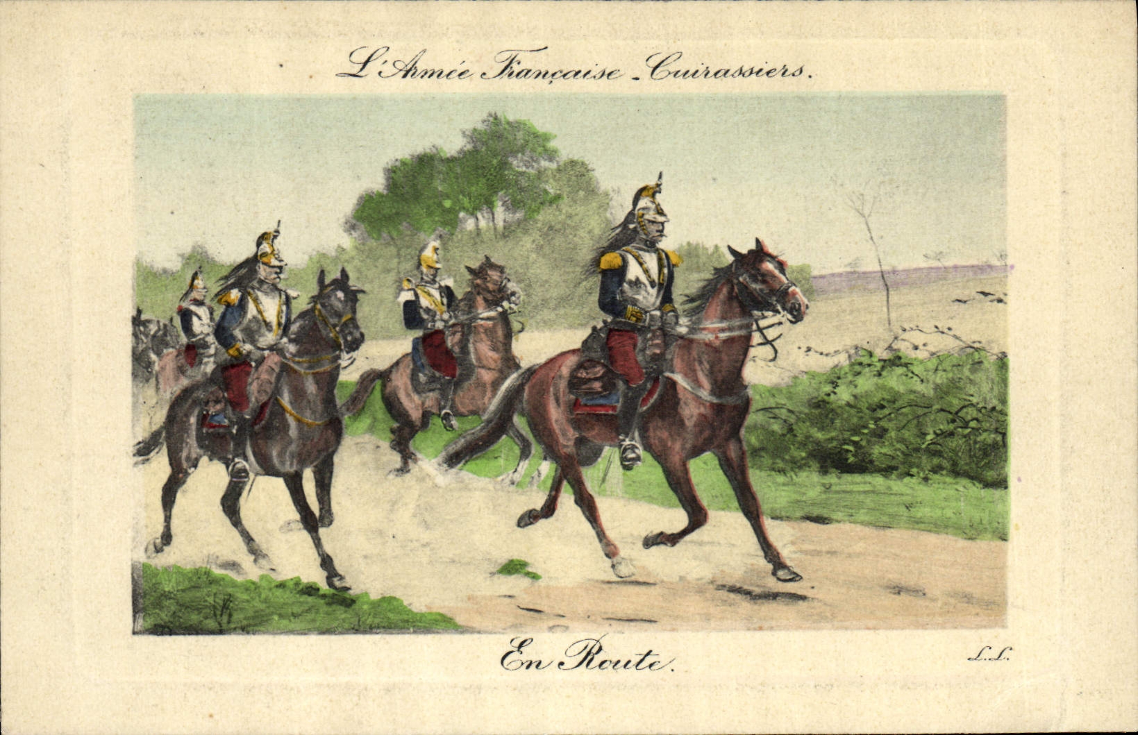 Vintage Postcards Militaria French Army Cuirassiers On the way