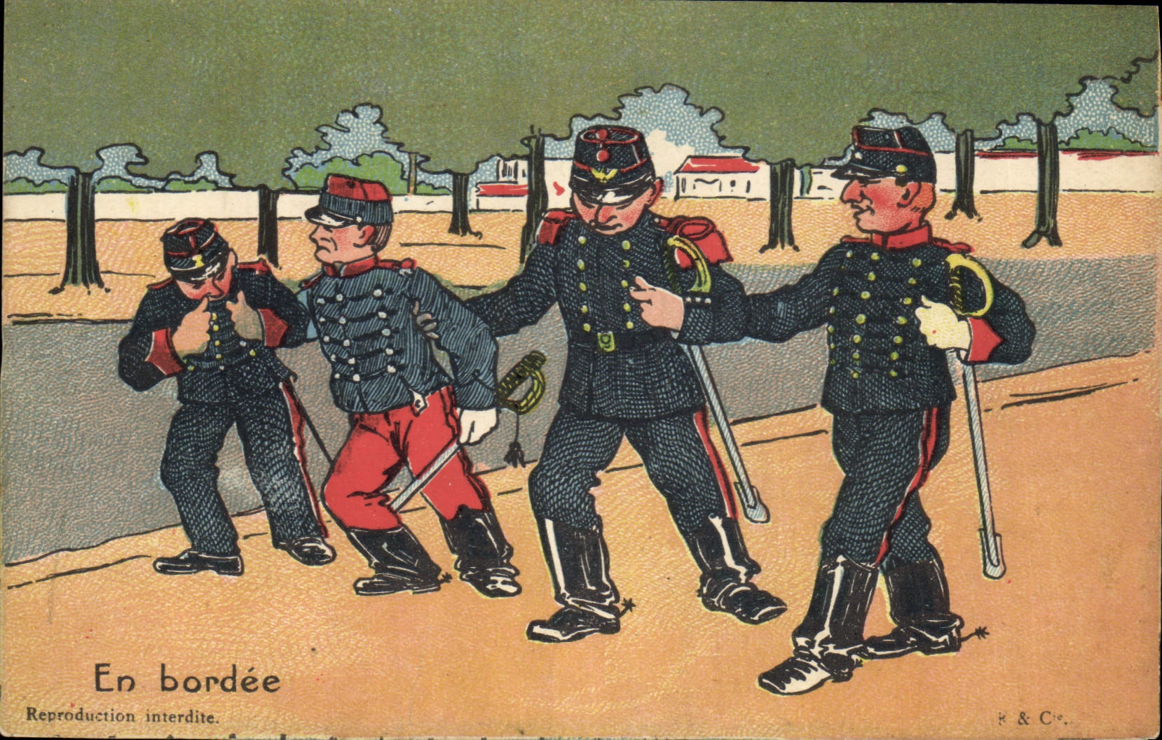 Vintage Postcard Militaria In broadside