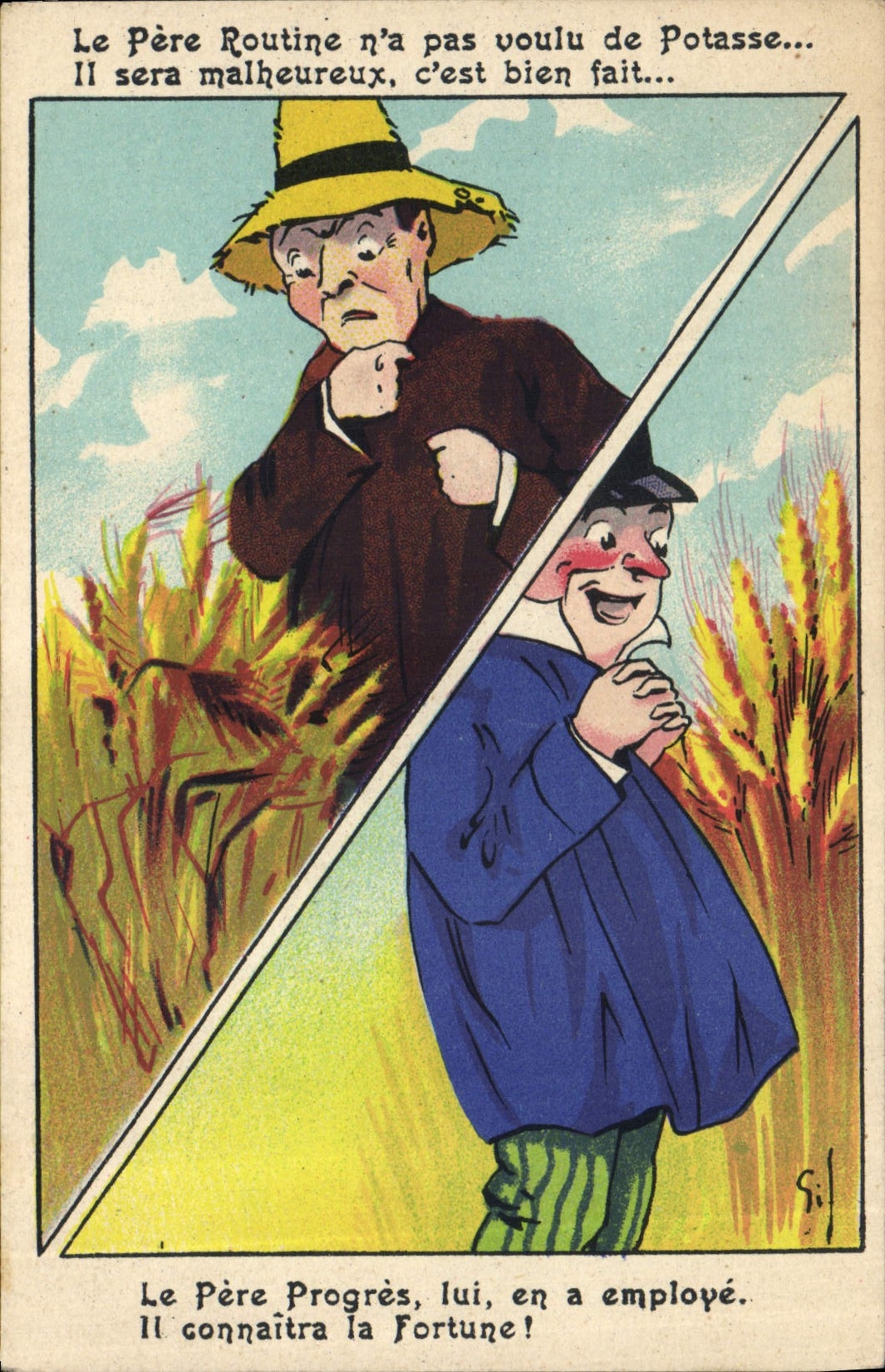 CPA Publicite Potasse d'Alsace Le Pere Progres