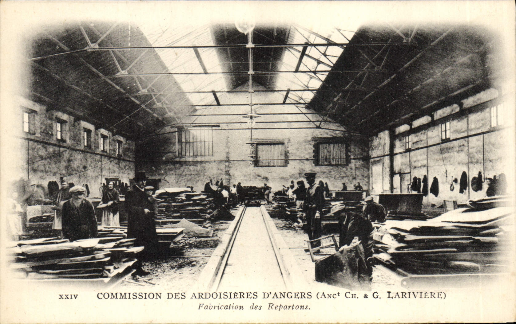 Vintage Postcard Commission of the Salte quarries of Angers Fabrication of Let us set out again Lariviere