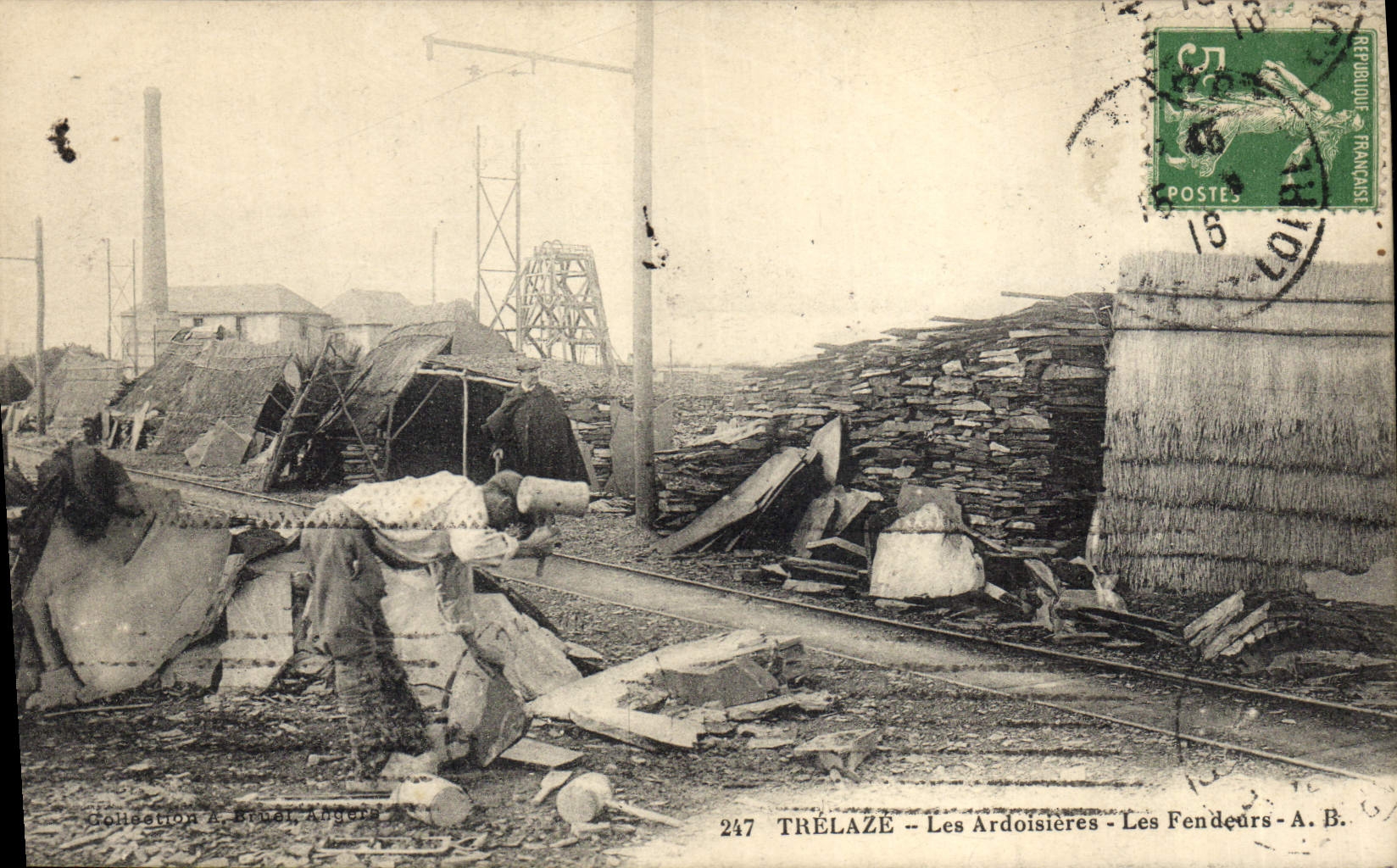 Vintage Postcard Trelaze Salte quarries salte quarries the splitters SIGNAL