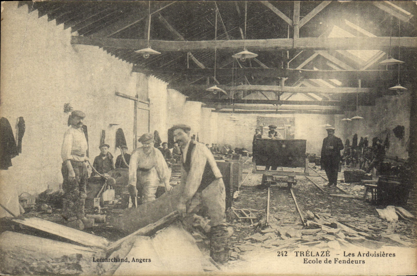 Vintage Postcard Trelaze Salte quarries the salte quarries School of splitters SIGNAL