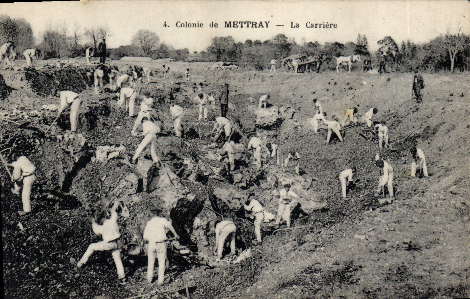 Vintage Postcard Salte quarries Colony of Mettray the career SIGNAL