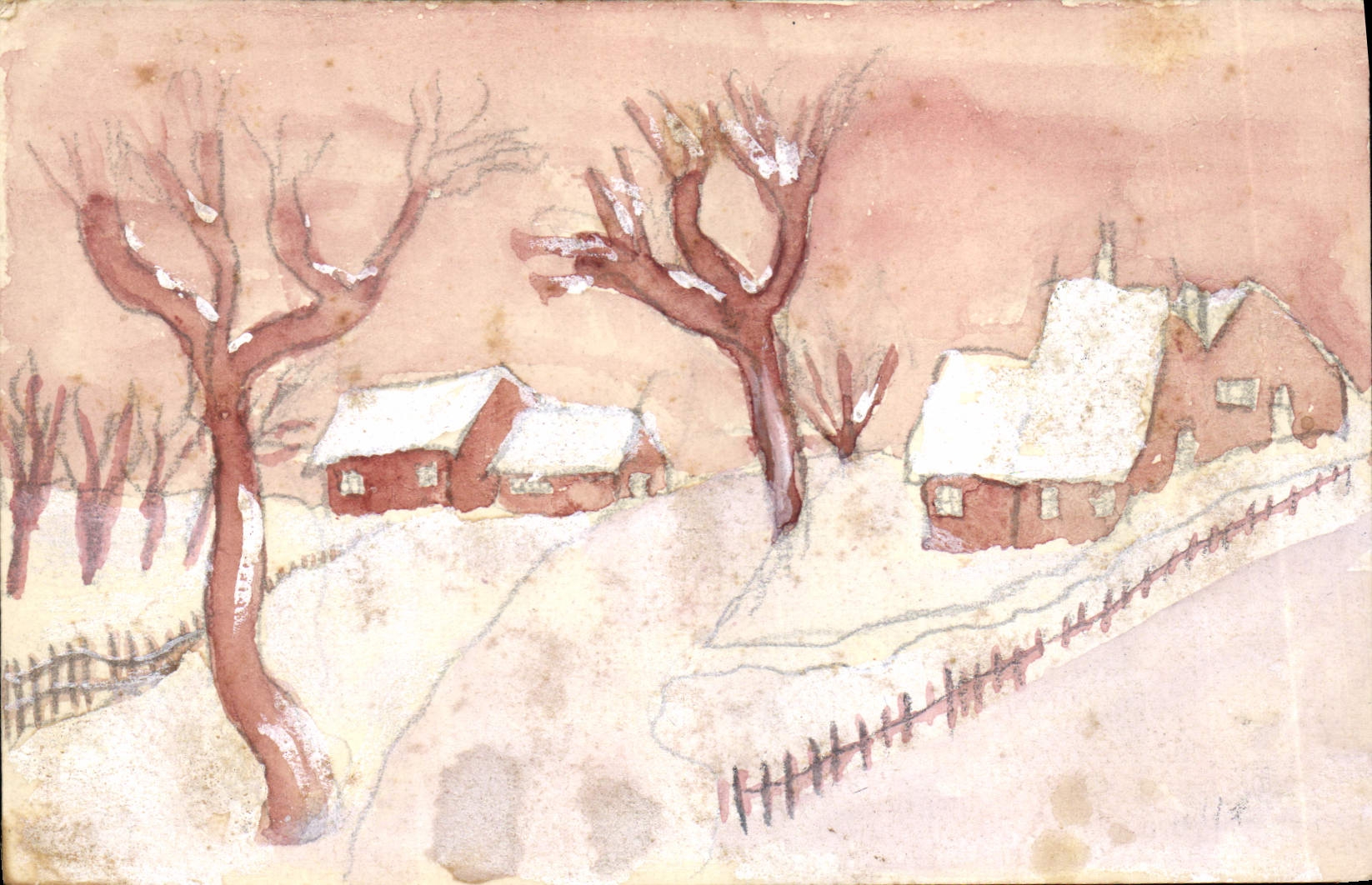 CPA Fantaisie Paysage (dessin a la main) 