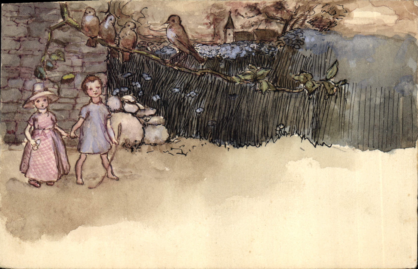 CPA Fantaisie Enfants (dessin a la main)