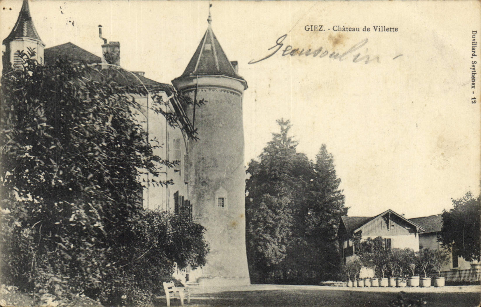 Vintage Postcard Castle of the Villette Giez