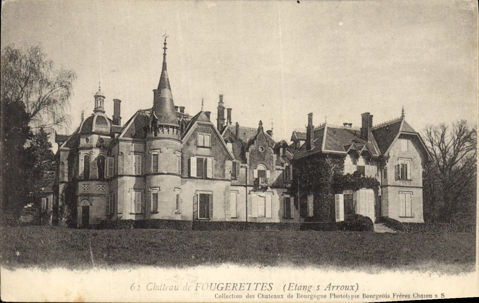 Vintage Postcard Castle of Fougerettes Pond S Arroux