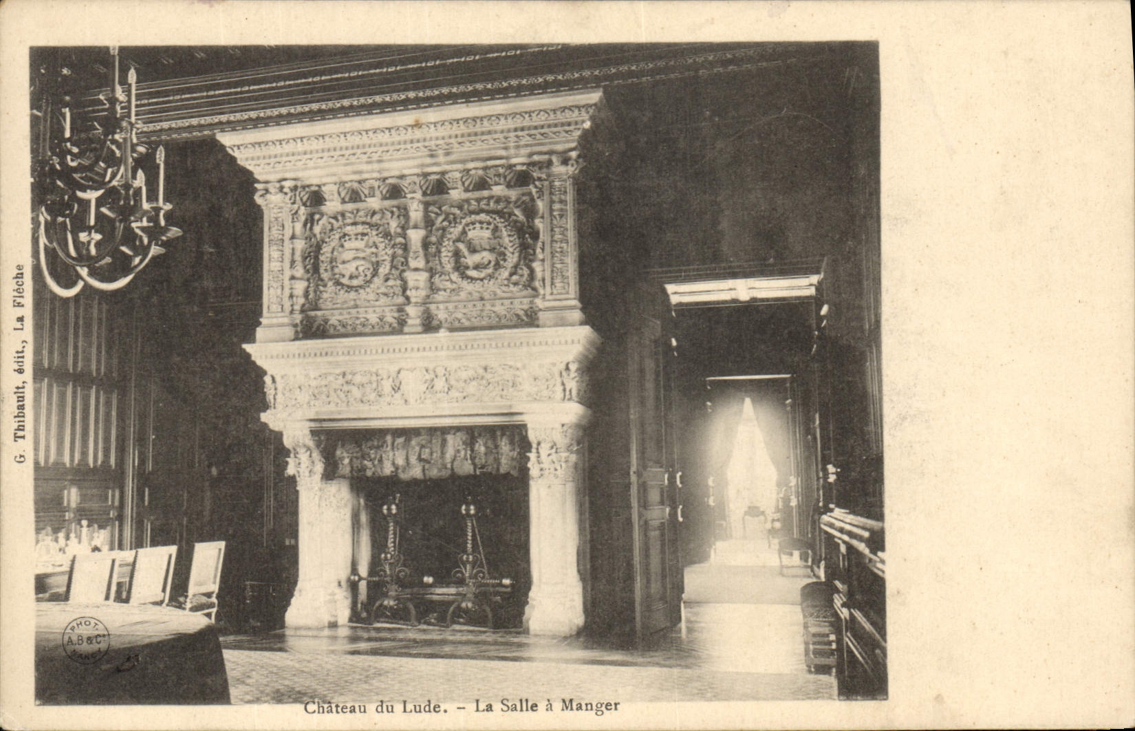 Vintage Postcard Chateau of Lude the dining room