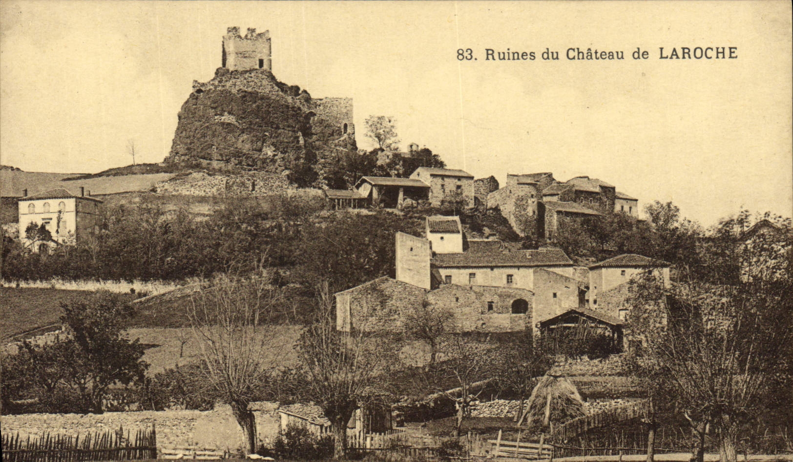 Vintage Postcard Ruins of the Castle of Laroche