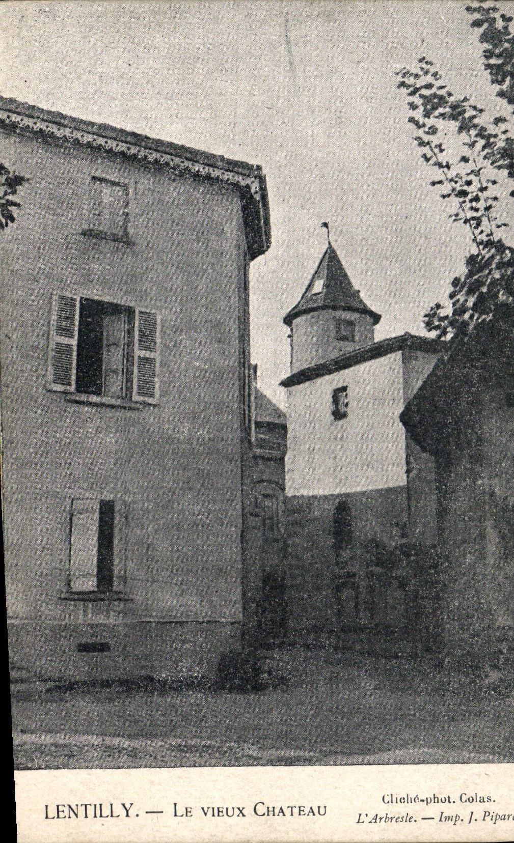 Vintage Postcard Lentilly the old Castle