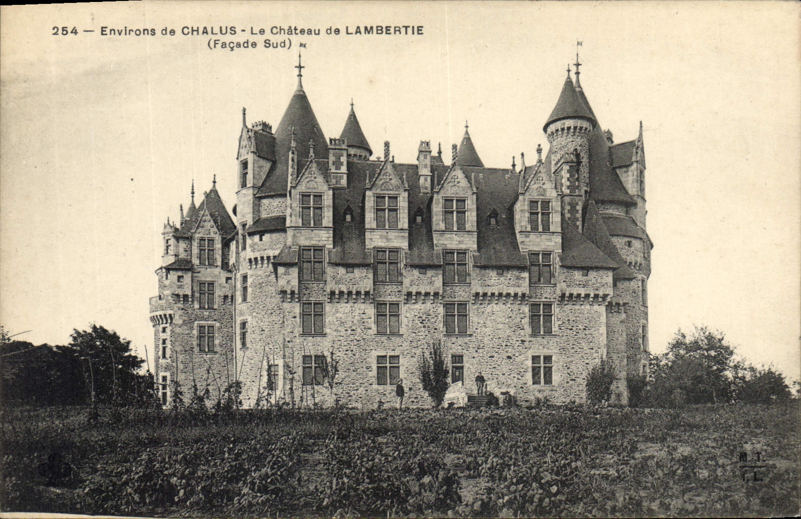 Vintage Postcard Castle of Lambertie Surroundings of Chalus