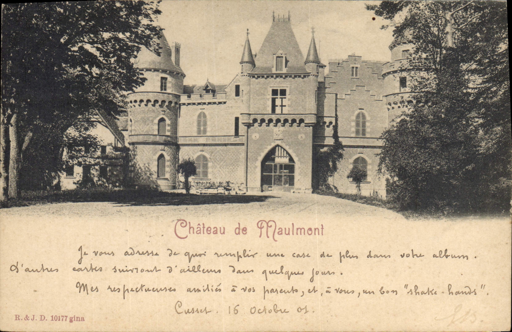 Vintage Postcard Castle of Maulmont