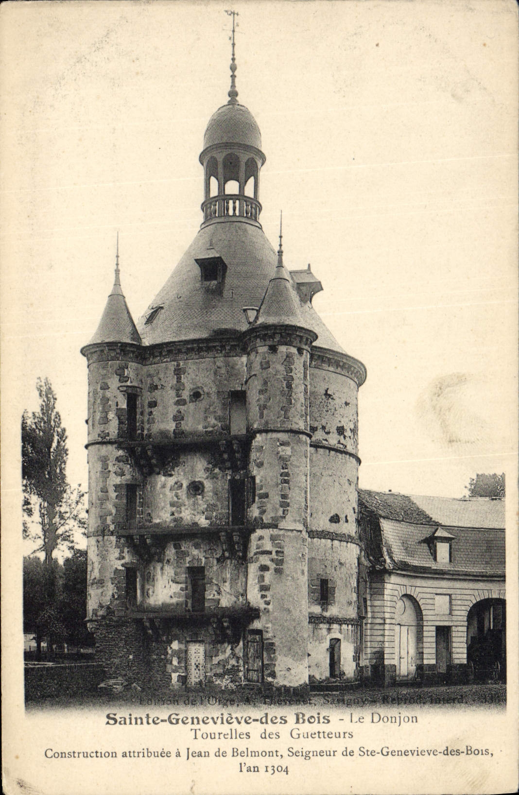 Vintage Postcard Castle Holy Genevieve of Wood the Keep Turret of the lookouts