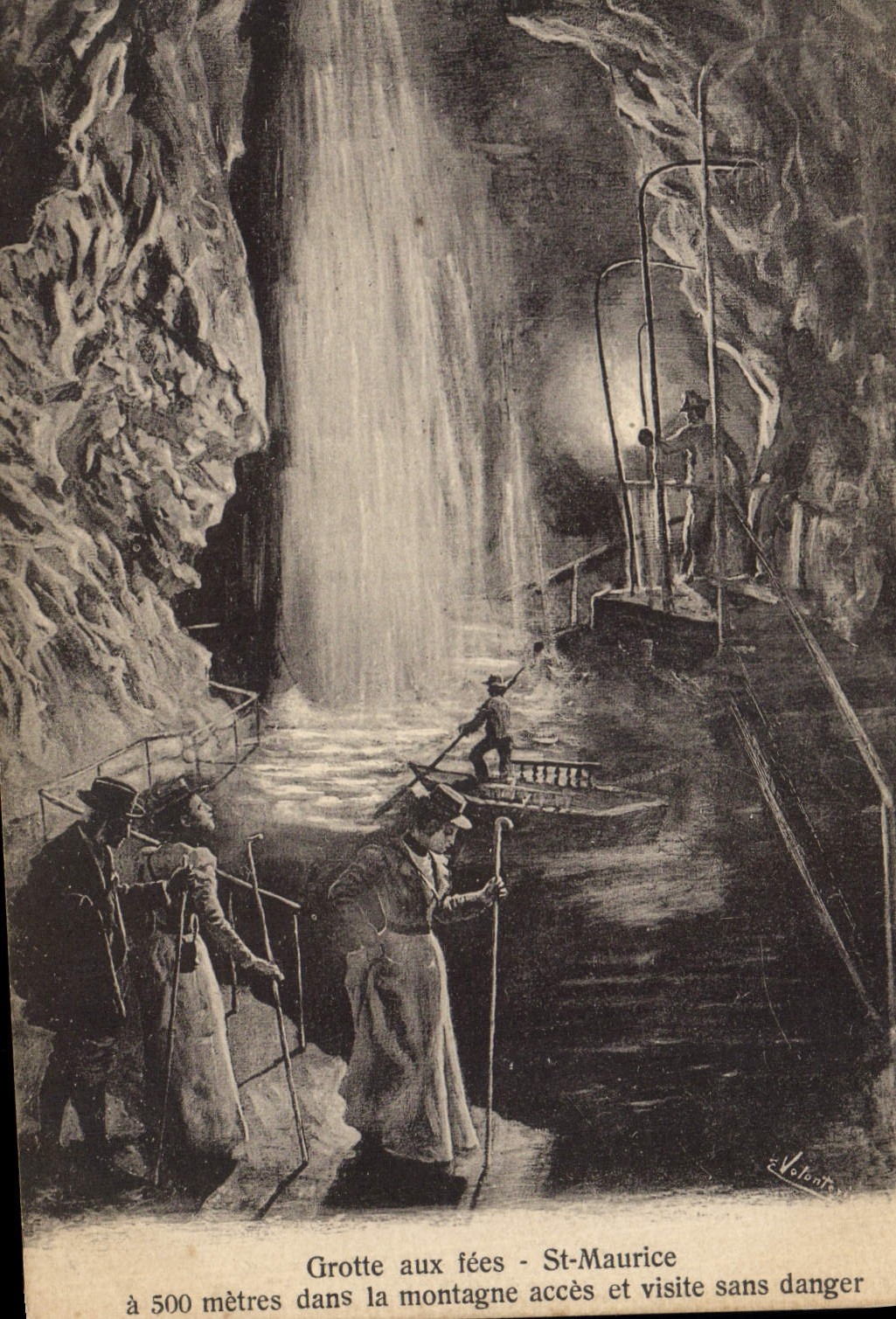 Vintage Postcard Cave Caves Cave with the fairies St Maurice