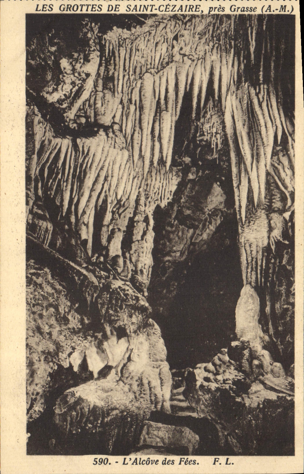 Vintage Postcard Cave Caves of Cezaire Saint close Fatty the alcove of the fairies
