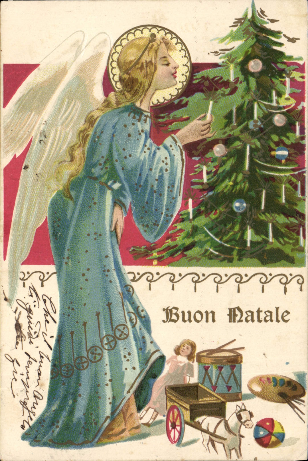 Vintage Postcard Fantasy Child Headstock Angel