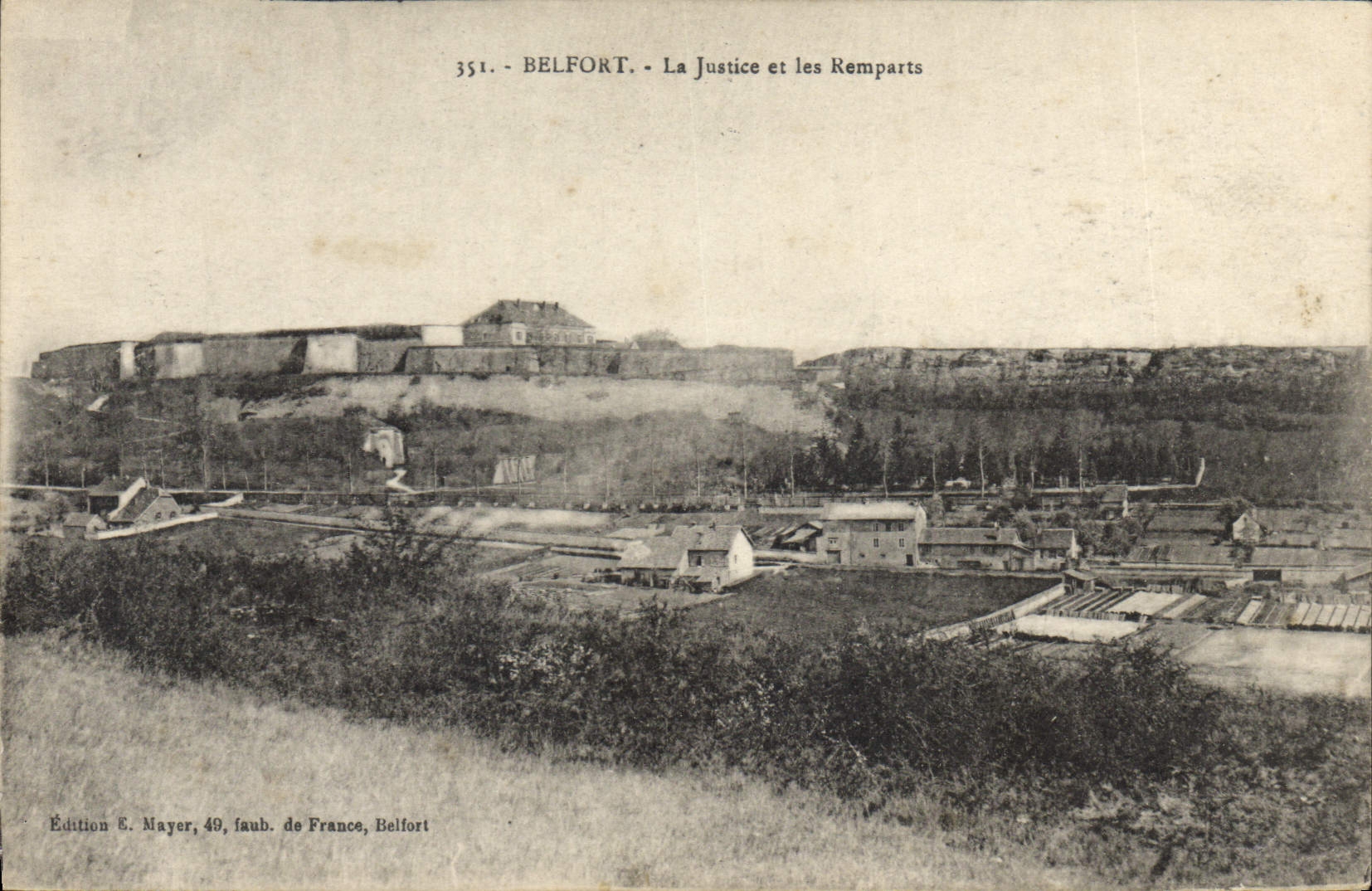 Vintage Postcard Law courts Belfort Justice and ramparts