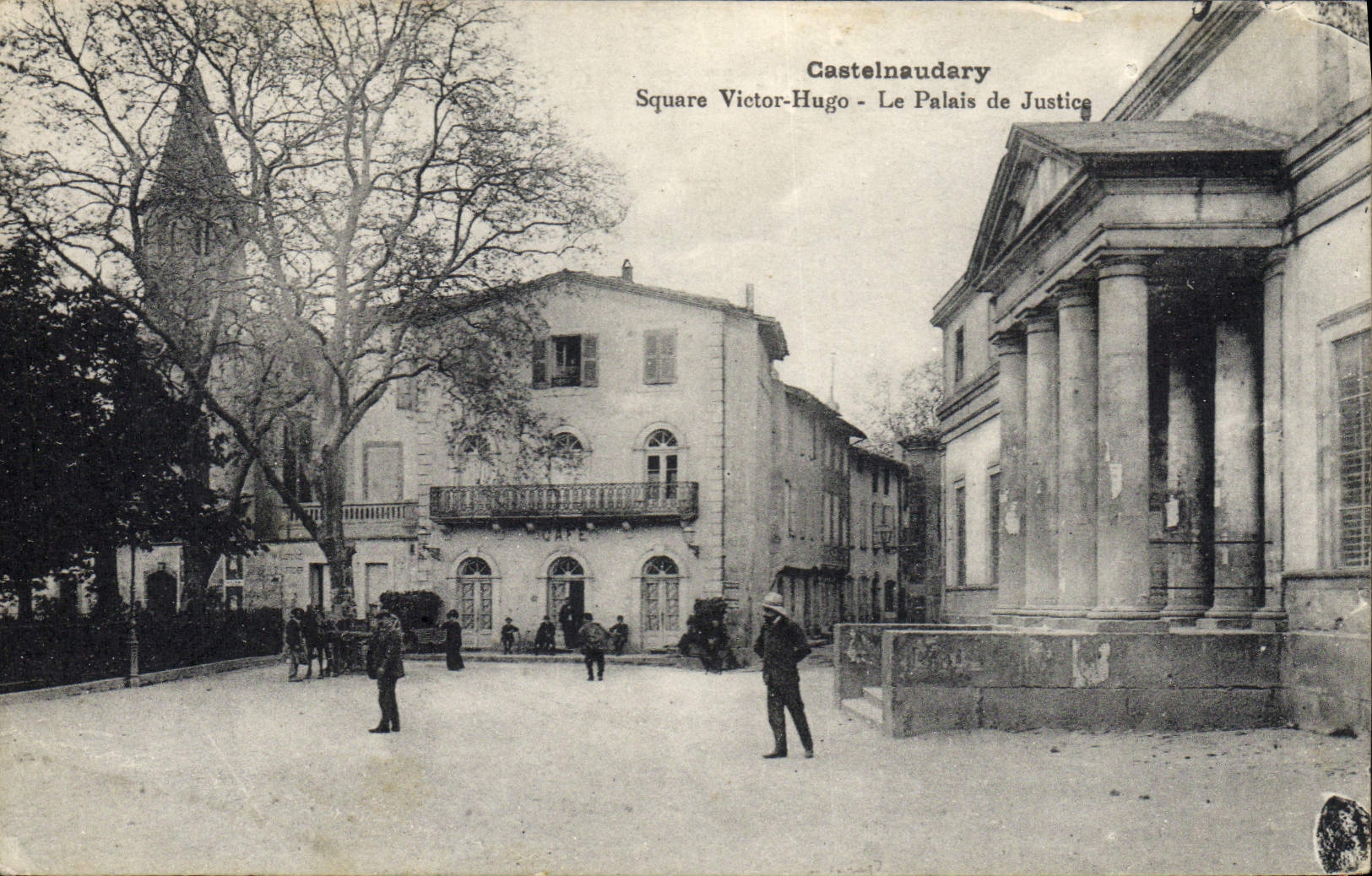 Vintage Postcard Law courts Castelnaudary Public garden Victor Hugo law courts