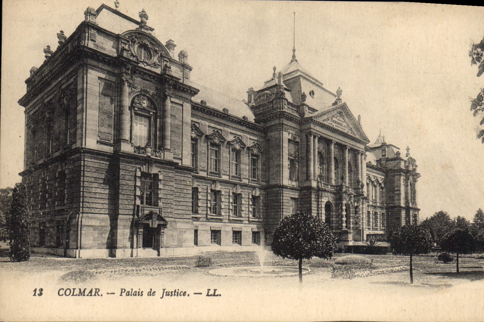 Vintage Postcard Law courts Colmar