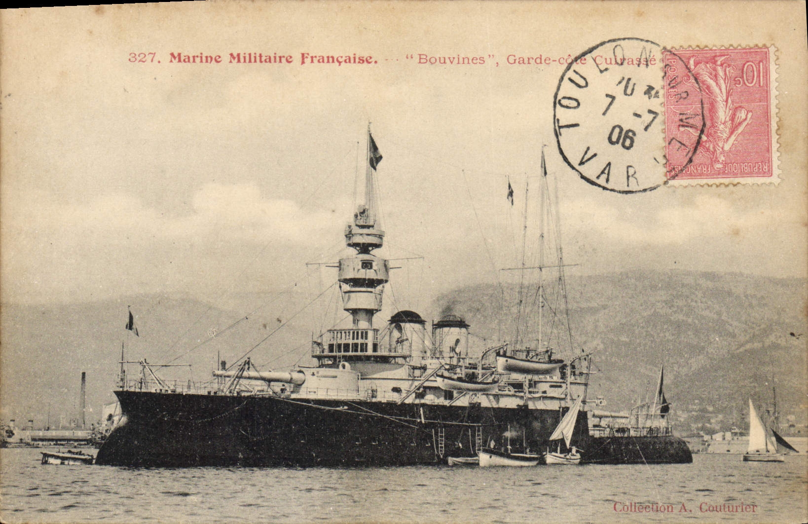 CPA Bateau de Guerre Bouvines Garde Cotes Cuirasse
